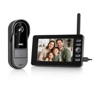 Sonnette Vidéo sans Fil Avec Caméra, sans Wi-Fi, 1080P, Écran IPS 4,3", Activation Automatique, Touche Conversation, Audio Bidirectionnel, Vision Nocturne, Grand Angle 120°, IP65 Étanche, sans Abonnem