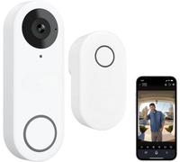 Sonnette vidéo sans fil avec caméra - Sécurité pour la maison - Sonnette vidéo compatible avec les applications - Pas de frais mensuels - Sonnette WiFi pour smartphone et tablette