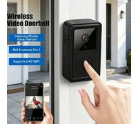 Sonnette vidéo sans fil avec carillon intérieur, caméra de sonnette vidéo intelligente Wi-Fi 2.4G, communication vocale bidirectionnelle avec changeur de voix, vision nocturne infrarouge et détection