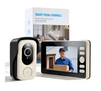Sonnette vidéo sans fil avec écran de 4,3"",étanchéité IP65,pas de Wi-Fi nécessaire pour la surveillance longue distance