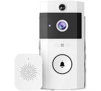 Sonnette vidéo sans fil blanche, prend en charge l'audio bidirectionnel et la télécommande par application mobile, mouvement humain intelligent pour la surveillance de la sécurité domestique