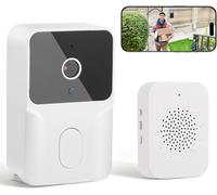 Sonnette vidéo sans fil - Caméra de sonnette connectée Wi-Fi - Système de contrôle d'accès pour la maison - Angle de vision ultra-large 1080p - Étanchité IP65 - Noir