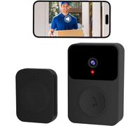 Sonnette vidéo sans fil - Caméra intelligente pour porte - Sécurité domestique - Audio bidirectionnel - Résolution 1080p - Noir