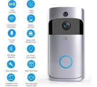 Sonnette Vidéo Sans Fil Étanche - Carillon WiFi 720P Sécurité IR Vision Nocturne