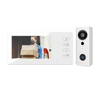 Sonnette vidéo sans fil extérieure étanche IP55 480P avec écran TFT de 4,3 pouces, audio bidirectionnel, vision nocturne, compatible avec Tuya Smart App, 2,4 GHz