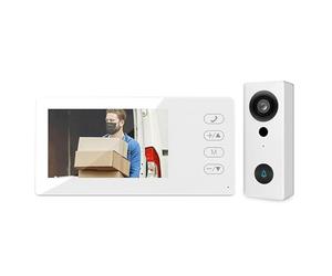 Sonnette vidéo sans fil extérieure étanche IP55 480P avec écran TFT de 4,3 pouces, audio bidirectionnel, vision nocturne, compatible avec Tuya Smart App, 2,4 GHz