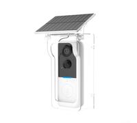 Sonnette vidéo sans fil, interphone vidéo 1080p avec détection de mouvement IP65 étanche avec panneau de couverture solaire compatible avec Tuya (blanc)