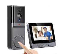 Sonnette vidéo sans fil, sans WiFi, audio bidirectionnel, caméra activée avec écran, interphone vidéo 1080p, design étanche pour une utilisation en extérieur, abonnement