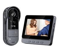 Sonnette vidéo sans Wi-Fi, résolution HD 1080P, écran de 4,3 pouces, indice de protection IP65, audio bidirectionnel