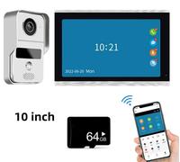 Sonnette vidéo - Sonnette sans fil - Interphone vidéo - Sonnette intelligente - Sonnette avec caméra - Écran tactile de 7 pouces