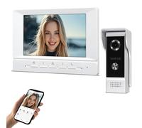 Sonnette vidéo Wi-Fi avec écran de 7 pouces, résolution 1080P, vision nocturne infrarouge