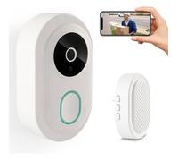 Sonnette vidéo Wi-Fi sans fil, caméra HD, alarme infrarouge, sécurité, interphone Wi-Fi pour maison connectée, sonnette,blanc