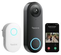 Sonnette vidéo WiFi avec caméra - Caméra 2K+ grand angle - Audio bidirectionnel - Détection humaine intelligente - Double bande 2,4/5 GHz - Compatible Alexa