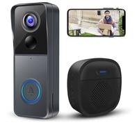 Sonnette vidéo WiFi avec carillon,sonnette vidéo intelligente sans fil avec caméra alimentée par batterie,détection de mouvement