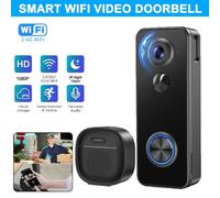 Sonnette vidéo WLAN avec caméra, sonnette sans fil 2K-HD avec caméra, 2.4GHz WLAN vision nocturne, détection de mouvement PIR