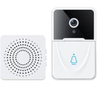 Sonnette WiFi intelligente - Vidéophone avec vision nocturne - Sécurité domestique - Audio bidirectionnel - Champ de vision de 60° - Noir