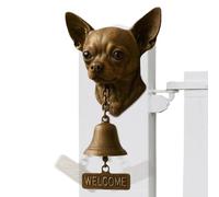 Sonnettes murales rustiques sur le thème des chiens vintage sur le thème | Cloche d'entrée de porche pour porche, jardin, cour, maison, salle de sécurité chihuahua