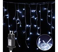 Sonnewelt LED Guirlande lumineuse de pluie glacée, lumière blanche froide avec 8 modes d’éclairage lumières de Noël 10 m 400, extérieur et intérieur, fenêtres, fêtes, toit, terrasse, clôture