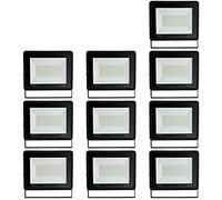 Sonnewelt Projecteur LED Extérieur 100W 10pcs 8500lm Blanc Froid 6000K Spot LED Extérieur économiseur dénergie IP66 Imperméable lumière de Sécurité pour Jardin Patio Cour Garage