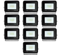 Sonnewelt Projecteur LED Extérieur 10W 10pcs 900lm Blanc Chaud 3000K Spot LED Extérieur économiseur dénergie IP66 Imperméable lumière de Sécurité pour Jardin Patio Cour Garage
