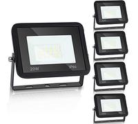 Sonnewelt Projecteur LED Extérieur 20W 5pcs 1700lm Blanc Chaud 3000K Spot LED Extérieur économiseur dénergie IP66 Imperméable lumière de Sécurité pour Jardin Patio Cour Garage