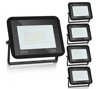 Sonnewelt Projecteur LED Extérieur 30W 5pcs 2550lm Blanc Chaud 3000K Spot LED Extérieur économiseur dénergie IP66 Imperméable lumière de Sécurité pour Jardin Patio Cour Garage