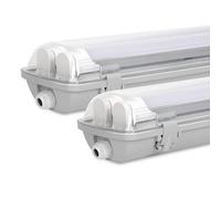 Sonnewelt Reglette LED garage 150cm Eclairage Led etanche 2 unités 24W 4800LM IP65 2xT8 Tube Reglette Led etanche,Blanc Froid 6000K Garage Atelier Plafonnier pour Atelier,Sous Sol,Bureau