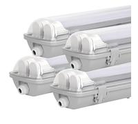 Sonnewelt Reglette LED garage 150cm Eclairage Led etanche 4 unités 24W 4800LM IP65 2xT8 Tube Reglette Led etanche,Blanc Froid 6000K Garage Atelier Plafonnier pour Atelier,Sous Sol,Bureau