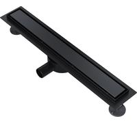 SONNI 60cm écoulement de sol plat caniveaux de douche, siphon réglable à 360°, inox design 2 en 1, avec stop-odeur et tamis à cheveux écoulement sur le bord