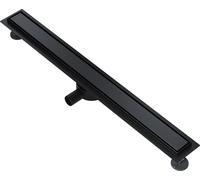 SONNI 90cm écoulement de sol plat caniveaux de douche, siphon réglable à 360°, inox design 2 en 1, avec stop odeur et tamis à cheveux écoulement sur le bord