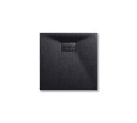 SONNI bac à douche noir pour salle de bains 80x80 cm SMC-optique pierre bac à douche carré extra plat y compris garniture d'écoulement