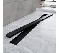 SONNI Ecoulement de sol plat Caniveau de douche, 80cm inox design 2 en 1, siphon réglable à 360°, avec stop-odeur et tamis à cheveux Ecoulement de bord