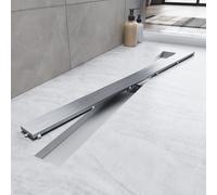 SONNI Ecoulement de sol plat Caniveaux de douche, 60cm inox design 2 en 1, siphon réglable à 360°, avec stop-odeur et tamis à cheveux Ecoulement de bord