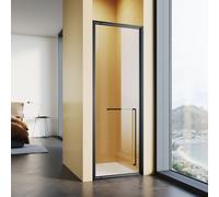 SONNI noir mat Charnières invisibles Porte de douche, 70x195 cm, porte de douche avec un, mot6 mm verre de sécurité