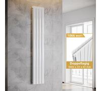 SONNI - Radiateur à panneaux vertical, à double couche, blanc, dimensions 1800 x 311 mm, sans résistance chauffante
