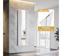 SONNI Radiateur à tubes vertical avec miroir, blanc, dimensions 1800 x 504 mm, sans élément chauffant