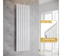 SONNI Radiateur vertical, panneau de radiateur design, double couche, blanc, 1600 x 542 mm, sans élément chauffant