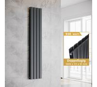 SONNI Radiateur vertical, panneau rayonnant à deux couches, anthracite, 1600 x 311 mm, sans élément chauffant