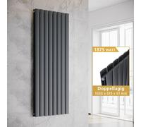 SONNI Radiateur vertical, panneau rayonnant à deux couches, couleur anthracite, dimensions 1600 x 619 mm, sans élément chauffant
