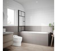 SONNI Rehausse de baignoire Pare-douche pour baignoire pliante 80x140cm, douche, NANO 6mm verre de sécurité trempé avec nano-revêtement, noir