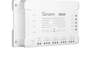 SONOFF 4CH R3/PRO R3 ITEAD RF 433 MHz Commutateur Wi-Fi à 4 voies 3 modes de fonctionnement : pas à pas/auto-verrouillage/verrouillage Commutateur intelligent Wi-Fi compatible avec Amazon Alexa et pou