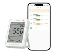 Sonoff Moniteur de qualité de l'air AirGuard CO2 SAWF-08P – CO2/Temp/Humidité, Wi‑Fi 2,4 GHz, Matter