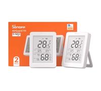 SONOFF AirGuard TH SNZB-02DR2 Capteur Zigbee Température Humidité, Écran LCD 3,6 Pouces, Thermomètre Hygromètre avec Alertes via Application, Surveillance à Distance pour Serre et Cave à Vin, Lot de 2