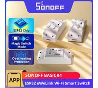 Sonoff Interrupteur connecté Wi‑Fi BASICR4 10A/2200W, anti-surchauffe, commande vocale Alexa/Google