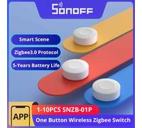 SONOFF Commutateur sans fil intelligent Zigbee SNZB-01P 1-10 pièces scène intelligente via eWeLink contrôle bidirectionnel avec TX ultime NSPanel Pro Switch 4PCS SNZB-01P