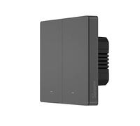 SONOFF Interrupteur Connecté Sans Fil, 86 Type 2 Gang Interrupteur Mural Intelligent Compatible avec Alexa et Google Home, (Fil Neutre Requis), Clés Physiques