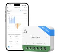 SONOFF MINI-1GSP Relais WiFi Matter avec Mesure d'Énergie | Relais WiFi Matter 16 A avec mesure d'énergie bidirectionnelle pour PV, contrôle local et protection surcharge