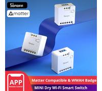 SONOFF MINI-D Contact sec WiFi commutateur intelligent ESP32 puce Matter Compatible entrée AC/DC 1-10 pièces ensemble scène intelligente via eWeLink Alexa 8PCS MINI-D
