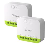 SONOFF Mini Duo Zigbee Lot de 2 interrupteurs intelligents à 2 canaux Zigbee 3.0, charge totale 16 A, télécommande via hub Zigbee, conducteur neutre nécessaire, compatible avec Alexa/Google