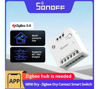 SONOFF MINI-ZBD MINI Interrupteur intelligent à contact sec Zigbee, compatibilité AC & DC, contrôle des portes de garage, moteurs, chaudières, portails principaux